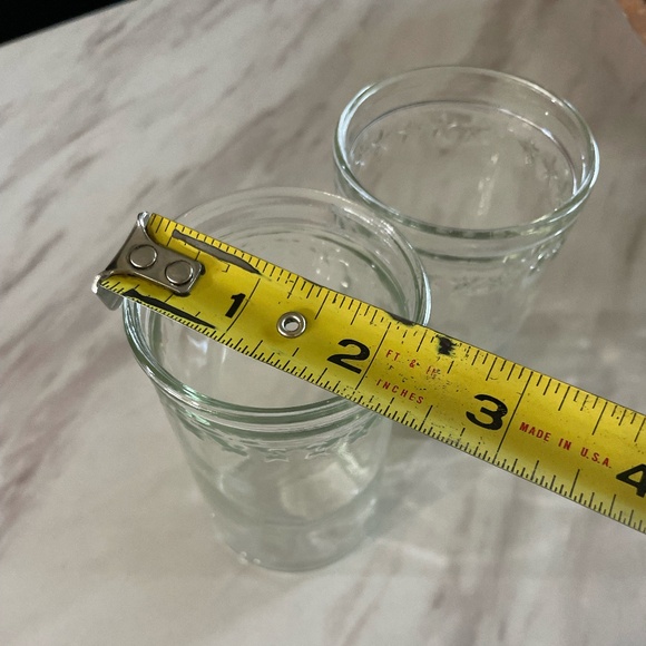 VINTAGE SET OF 2 RAISED STAR RIM JUICE GLASSES - Picture 6 of 6